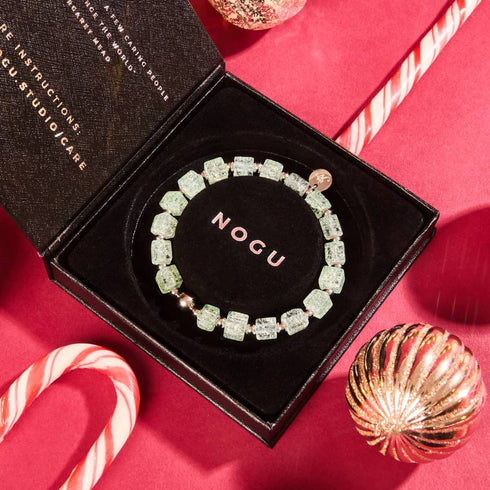 Eis-Matcha | Glitzerglas | Zuckerwürfel-Armband